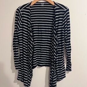 a.n.a Black and White Striped Top